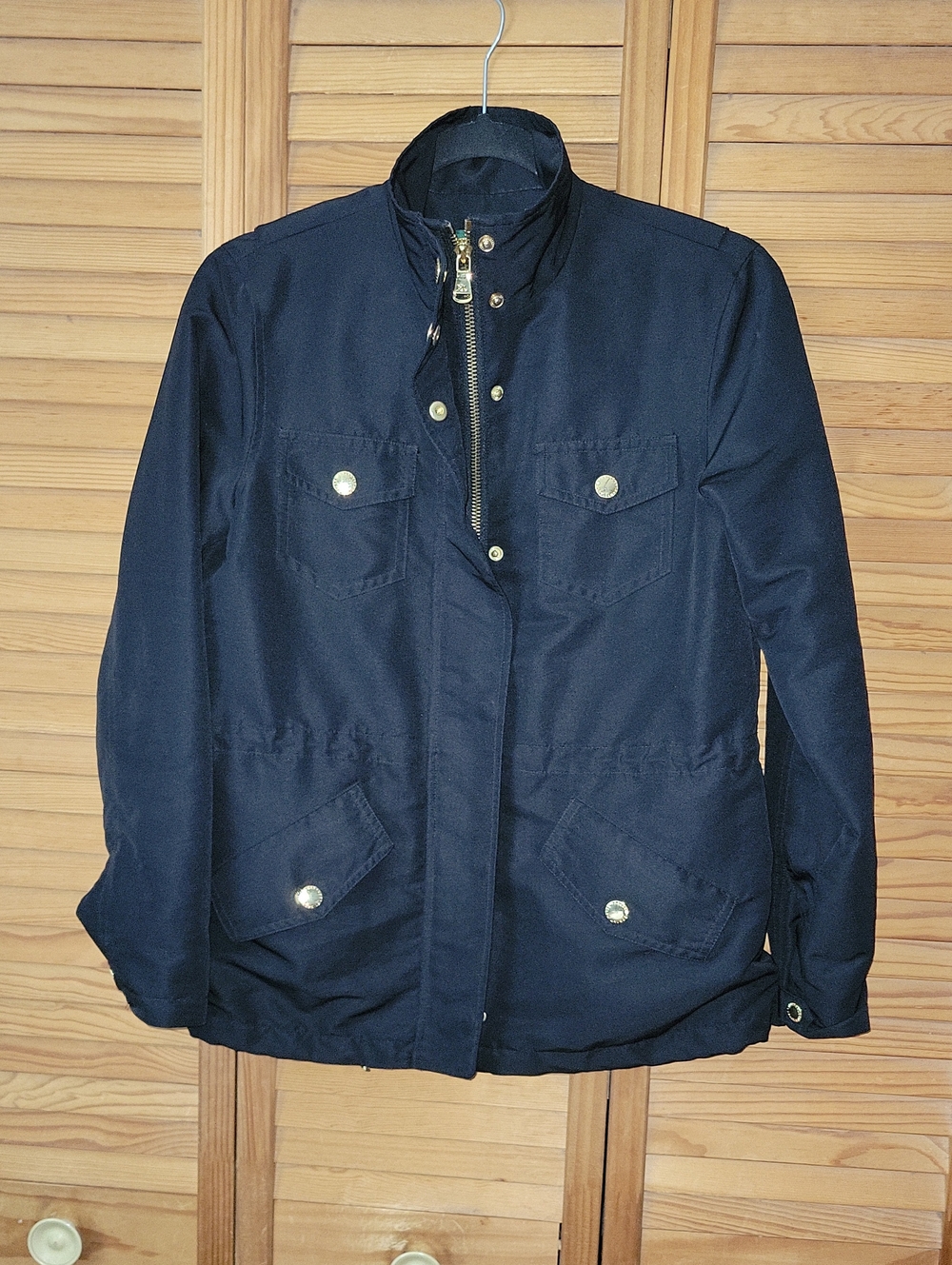 Lauren Ralph Lauren Black Utility Anorak Jacket Windbreaker Gold  Size P 00 XXS